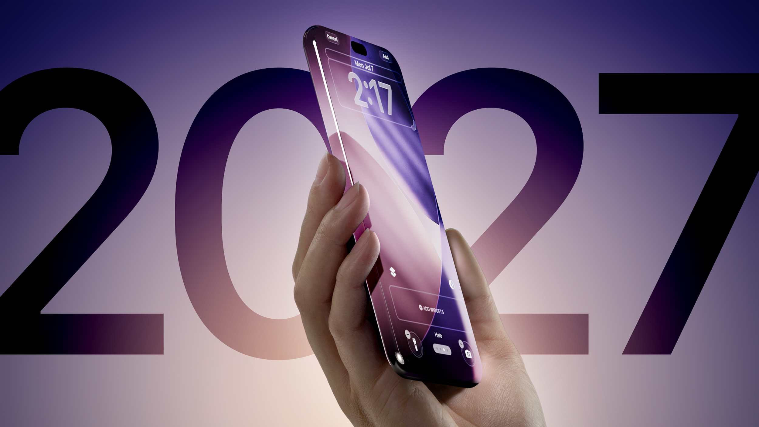 2027年の20周年iPhoneを想定したコンセプト画像