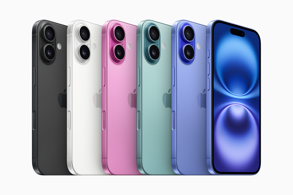 iPhone 16の5色のカラーバリエーション