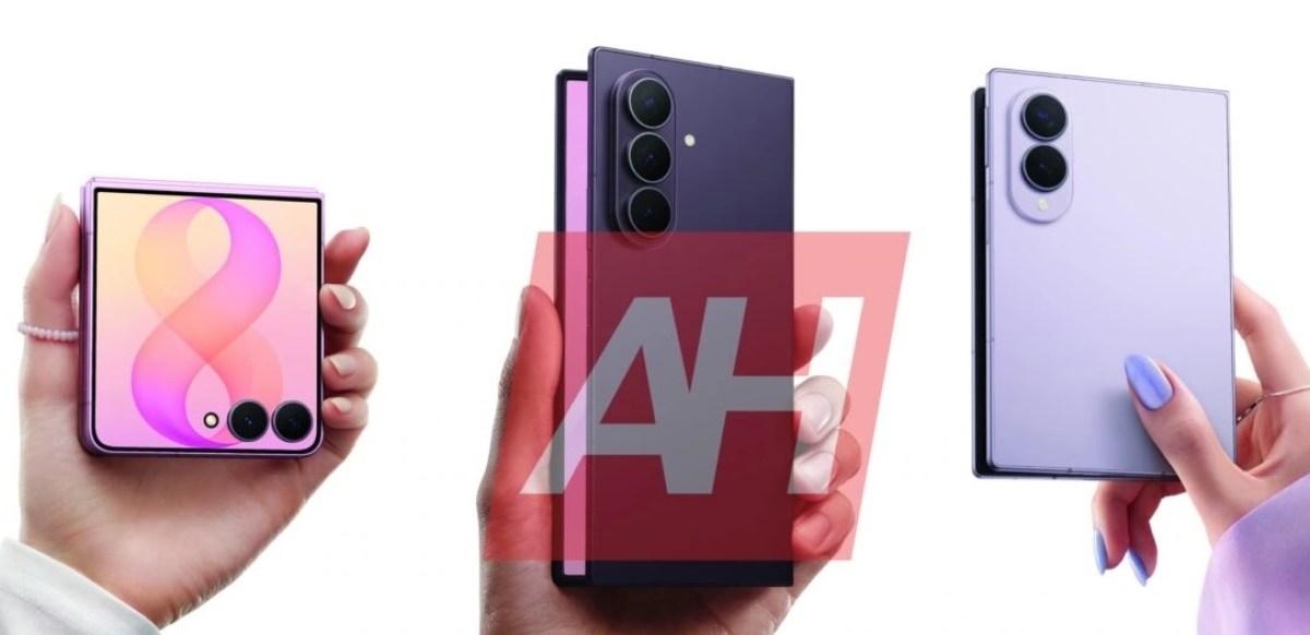 Galaxy Z Flip8とGalaxy Z Fold8シリーズを手に持ったとされるレンダリング画像